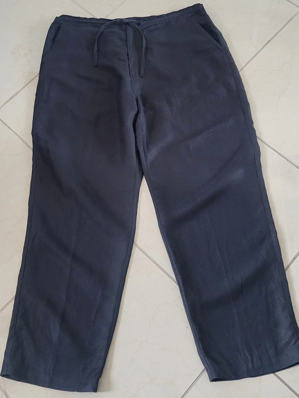 Cubavera Men's Black Linen Blend Drawstring Pants XXL Resort Coastal Vacation